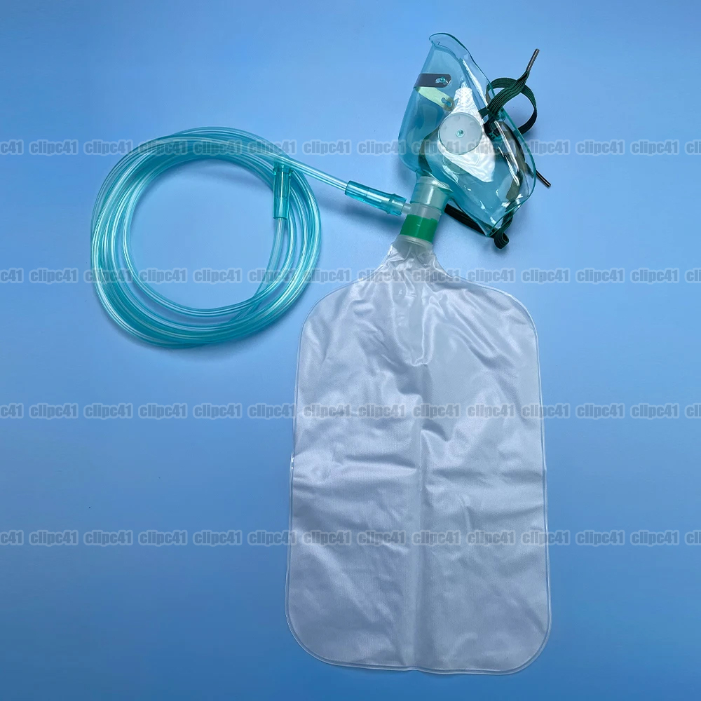 Oxygen Mask Non-Rebreather - 1 Maschera Facciale per Adulti ad